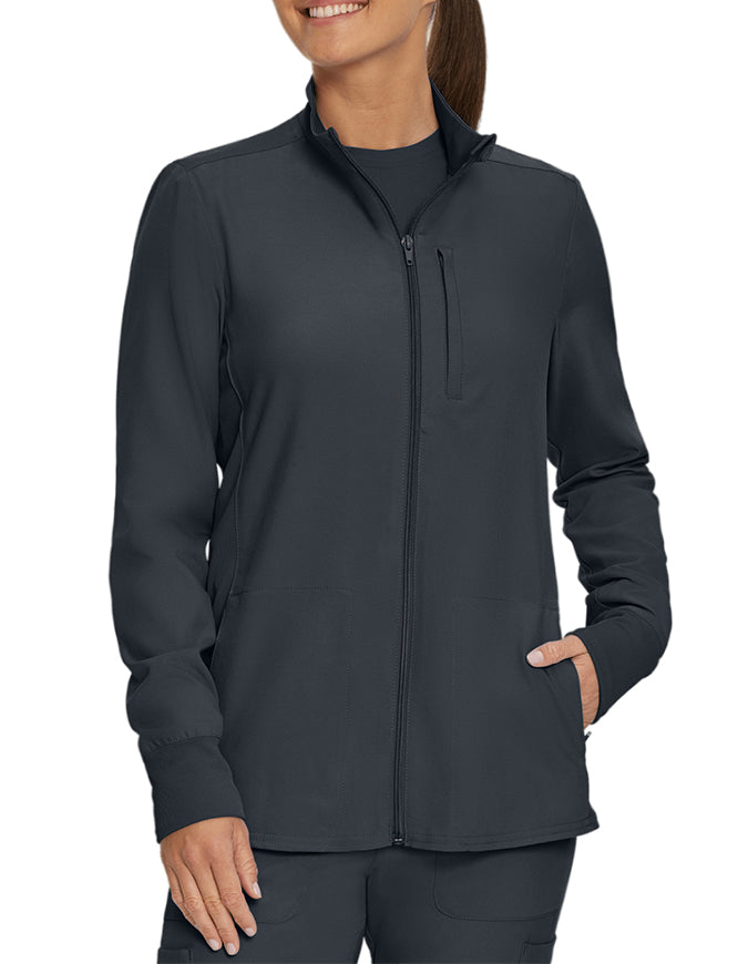 Landau Forward Women's Warm Up Quick Zip Track Jacket - Pewter