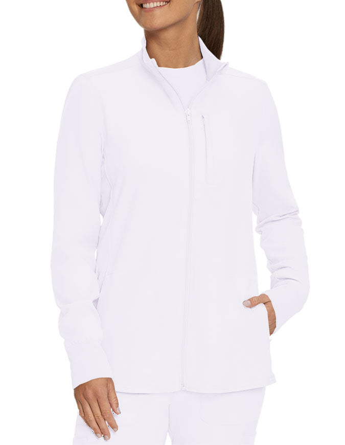 Landau Forward Women's Warm Up Quick Zip Track Jacket - White