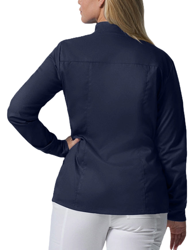 Landau ProFlex Women's Zip Front Mock Neck Scrub Jacket - True Navy