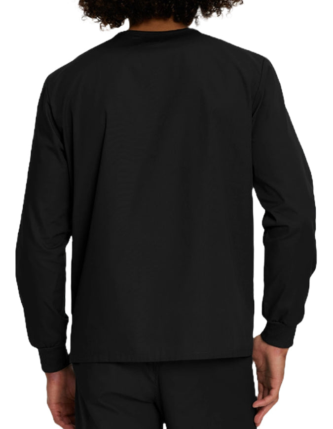 Landau Unisex No Pocket V-Neck Long Sleeve Scrub Top - Black