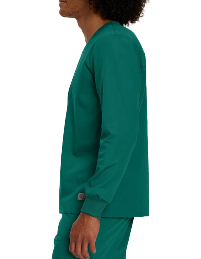 Landau Unisex No Pocket V-Neck Long Sleeve Scrub Top - Hunter Green