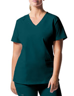 Landau ProFlex Women's 3 Pocket V-Neck Scrub Top Caribbean Blue