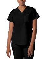 Landau ProFlex Women's 2 Pocket V-Neck Scrub Top Black