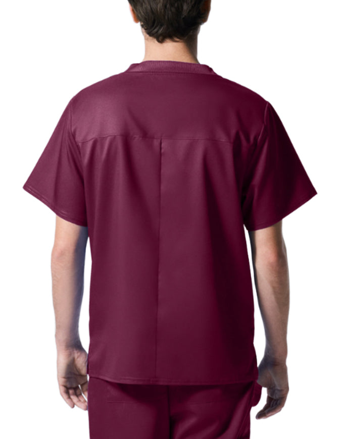 Landau ProFlex Men's 2 Pocket V-Neck Scrub Top - Wine