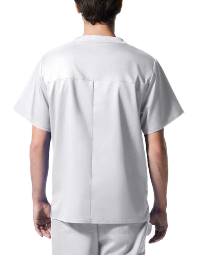 Landau ProFlex Men's 2 Pocket V-Neck Scrub Top - White