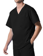 Landau ProFlex Men's 2 Pocket V-Neck Scrub Top - Black