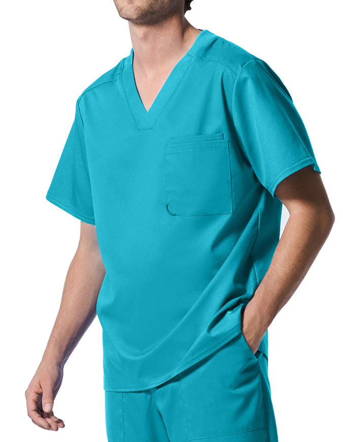 Landau ProFlex Men's 2 Pocket V-Neck Scrub Top - Teal