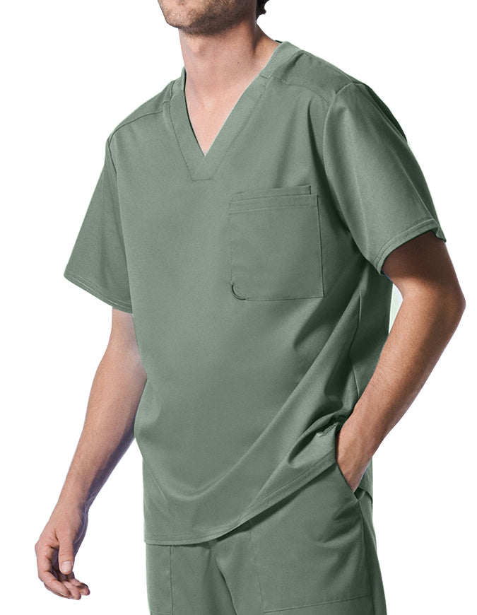 Landau ProFlex Men's 2 Pocket V-Neck Scrub Top - Seagrass