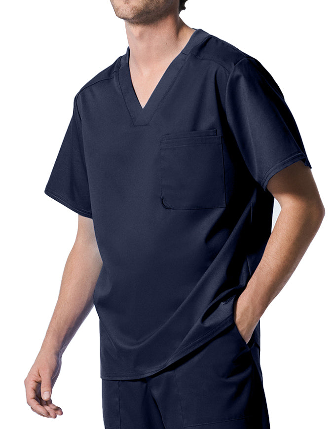 Landau ProFlex Men's 2 Pocket V-Neck Scrub Top - Black