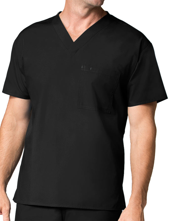 Maevn 28.75 Inch Core Unisex V-Neck Nursing Scrub Top Black