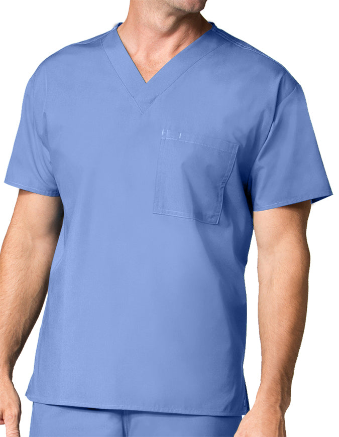 Maevn 28.75 Inch Core Unisex V-Neck Nursing Scrub Top Maevn 28.75 Inch Core Unisex V-Neck Nursing Scrub Top  Ceil Blue