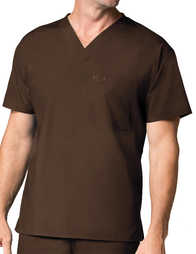 Maevn 28.75 Inch Core Unisex V-Neck Nursing Scrub Top Chocolate