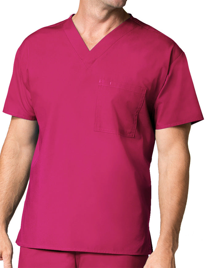 Maevn 28.75 Inch Core Unisex V-Neck Nursing Scrub Top Hot Pink