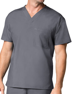 Maevn 28.75 Inch Core Unisex V-Neck Nursing Scrub Top Pewter