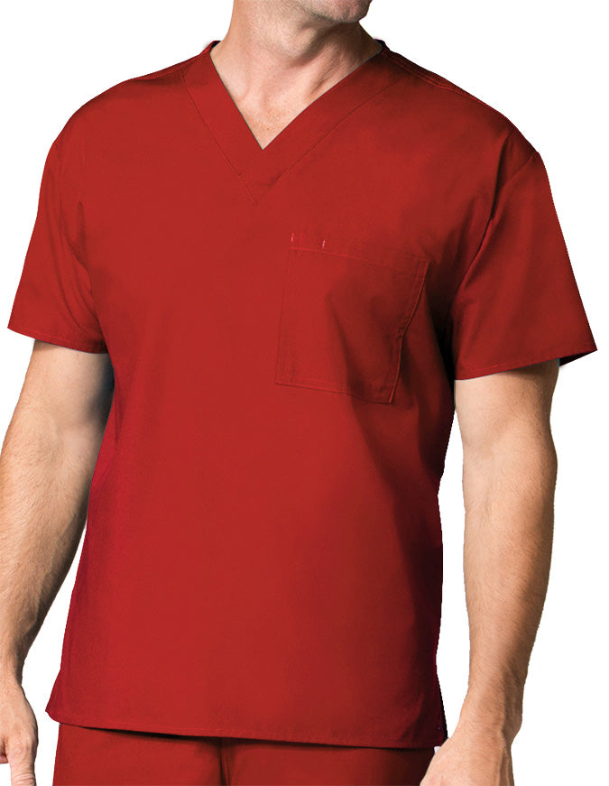 Maevn 28.75 Inch Core Unisex V-Neck Nursing Scrub Top Red