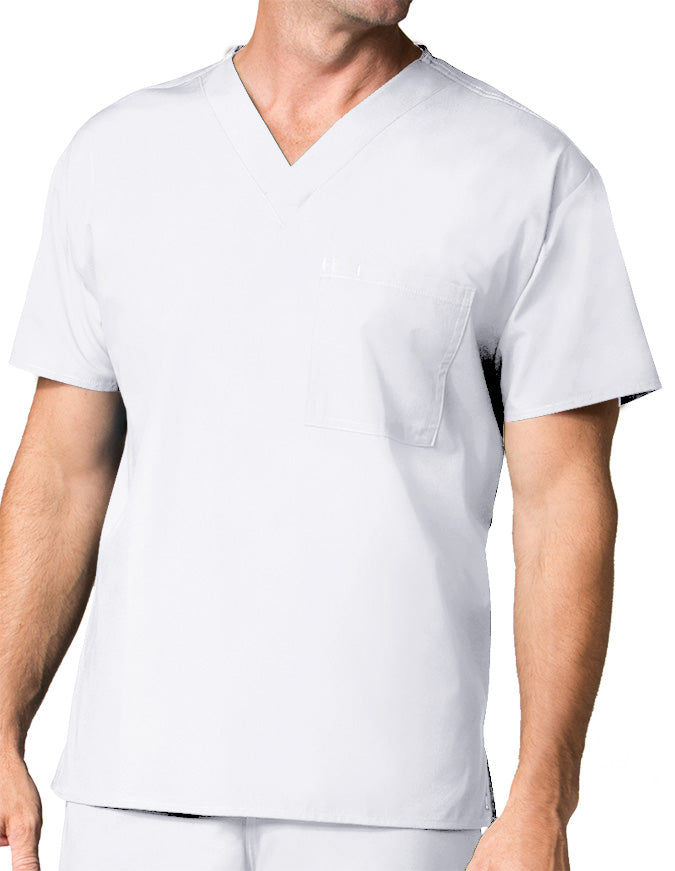 Maevn 28.75 Inch Core Unisex V-Neck Nursing Scrub Top White