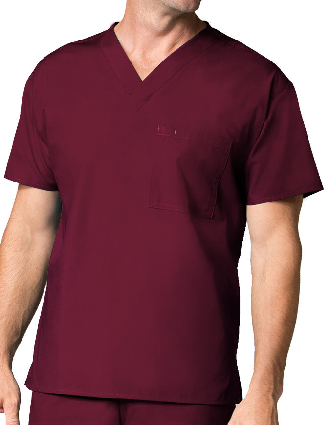 Maevn 28.75 Inch Core Unisex V-Neck Nursing Scrub Top Wine