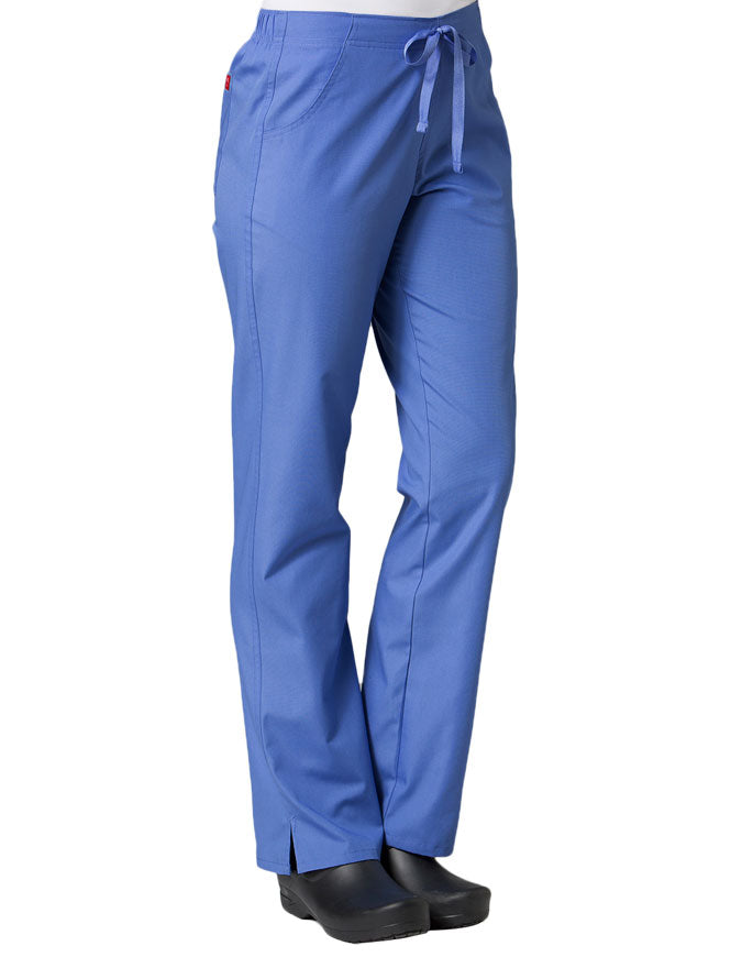 Maevn 30.5 Inch Women's Half Elastic Waist Straight Leg Pant - Ciel Blue