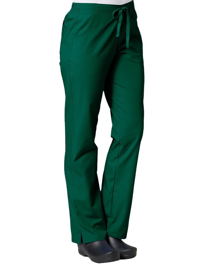 Maevn 30.5 Inch Women's Half Elastic Waist Straight Leg Pant - Hunter Green