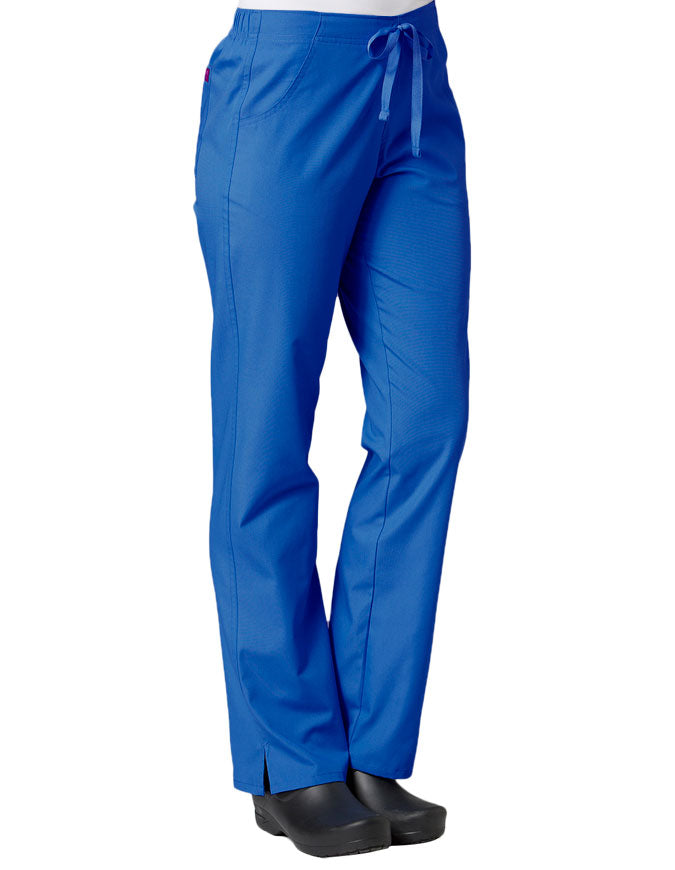 Maevn 30.5 Inch Women's Half Elastic Waist Straight Leg Pant - Royal Blue