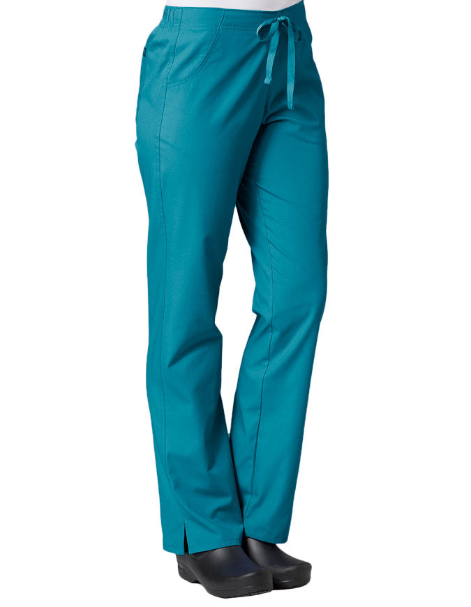 Maevn 30.5 Inch Women's Half Elastic Waist Straight Leg Pant - Teal