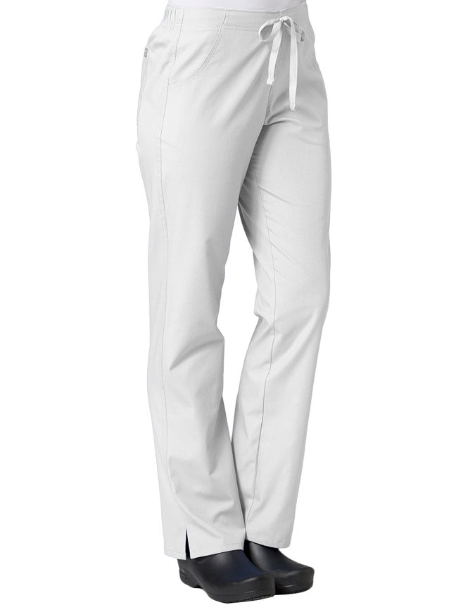 Maevn 30.5 Inch Women's Half Elastic Waist Straight Leg Pant - White