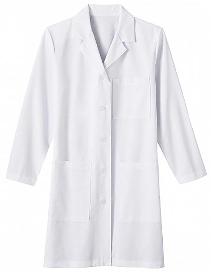 Meta 37 Inch Women's Notched Collar Long Lab Coat