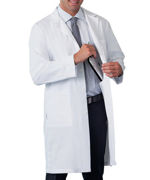 Meta 38 Inch Men's Five Pockets Lab Coat - White