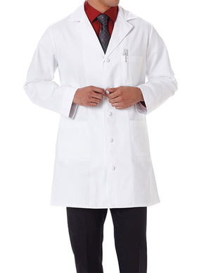 Meta Unisex 45 inches 100% Cotton Heavyweight Twill Labcoat - White