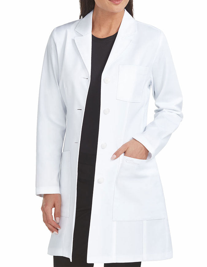 Clearance Med Couture Boutique Women's Tailored Empire Mid Length Lab Coat