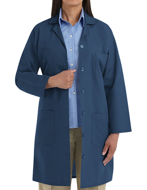 Red Kap 38.25 Inch Women's Six Button Lab Coat - Navy