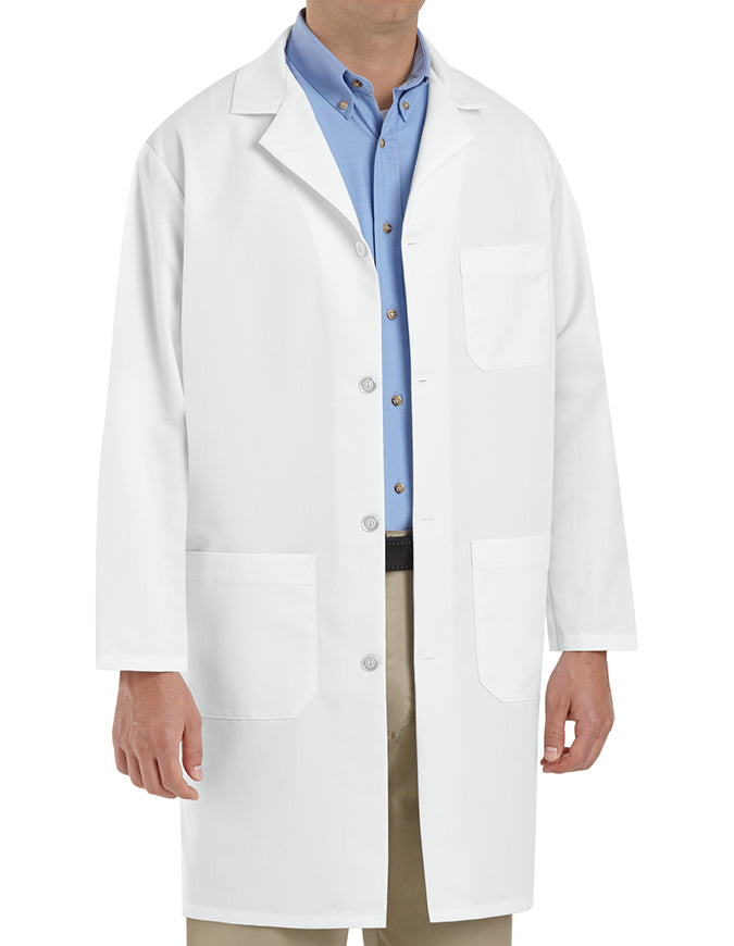 Red Kap 39 Inch Men's Two Pockets Staff Medical Lab Coat - White