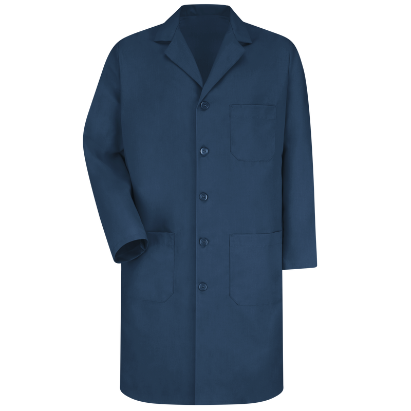 Red Kap 41.5 Inch Three Pockets Men Navy Colored Lab Coat - Navy