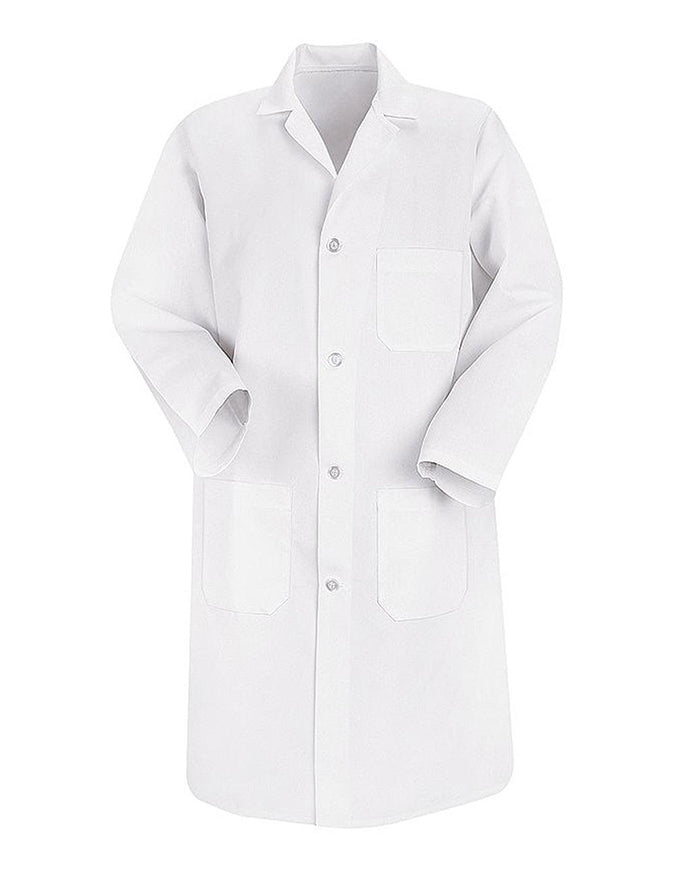 Red Kap 41.5 inch Three Pockets Men Long White Lab Coat