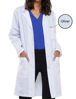 Cherokee 40 Inch Three Pockets Free Embroidery Unisex Long Laboratory Coat