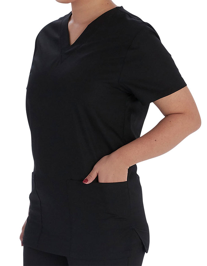 Vital Threads Unisex V-Neck Scrub Sets Black