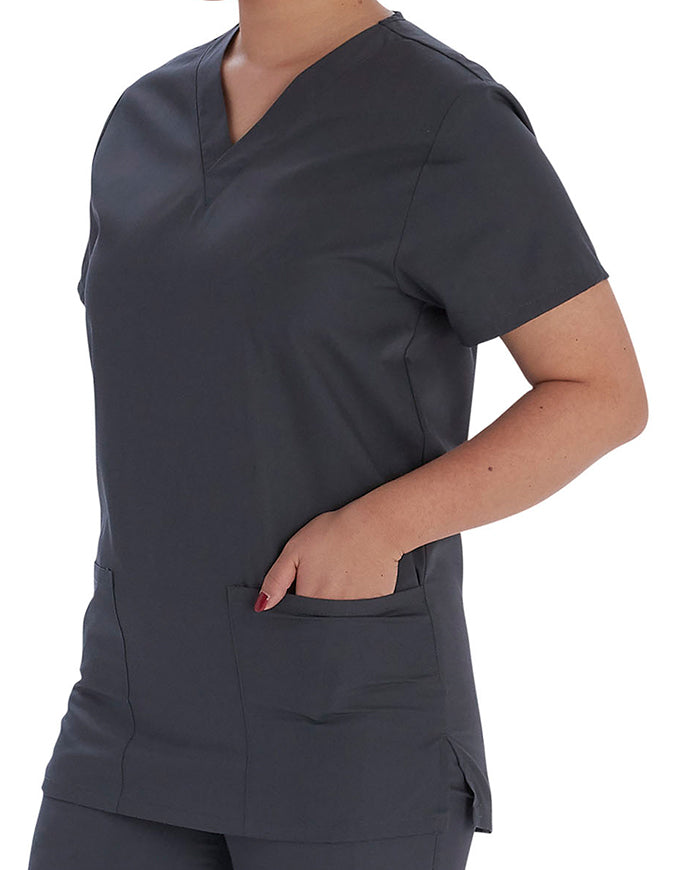 Vital Threads Unisex V-Neck Scrub Sets Pewter