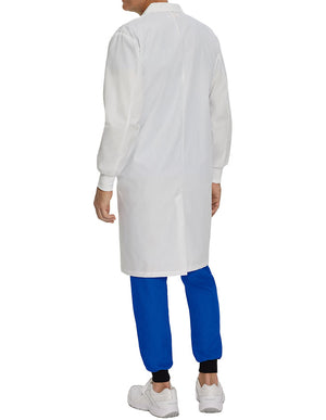 White Cross 42 Inch Women's Knit Cuffs Long Lab Coat - White