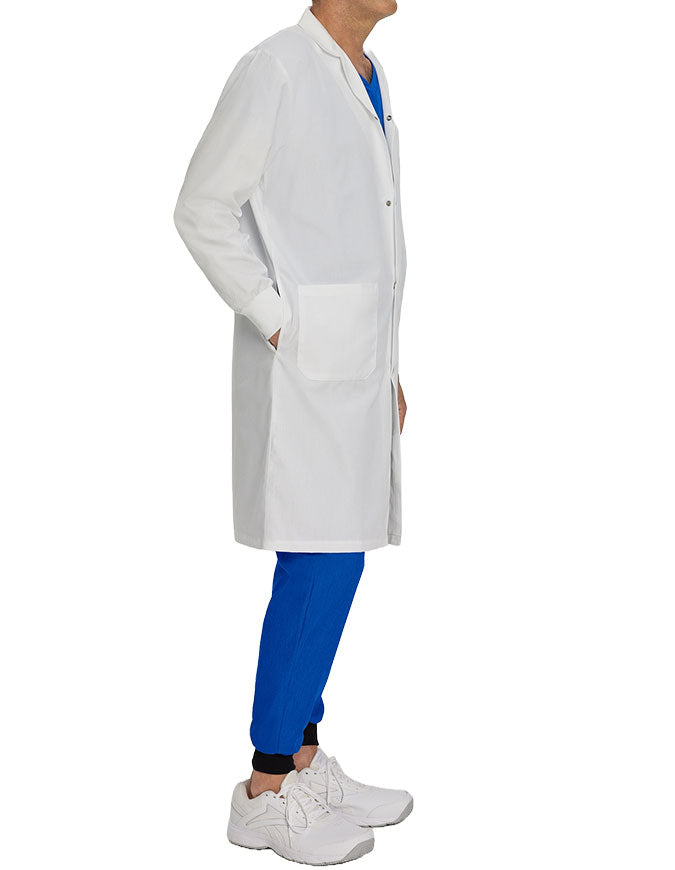 White Cross 42 Inch Women's Knit Cuffs Long Lab Coat - White