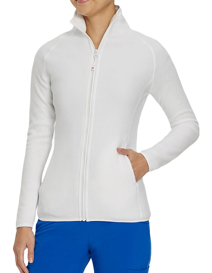 White Cross 26.5 Inch Women's Polar Fleece Zip Front Warm-up Jacket - White