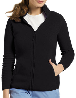 White Cross 26.5 Inch Women's Polar Fleece Zip Front Warm-up Jacket - Black