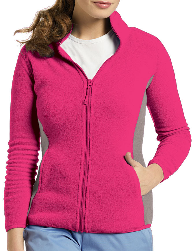 White Cross 26.5 Inch Women's Polar Fleece Zip Front Warm-up Jacket - Fuchsia