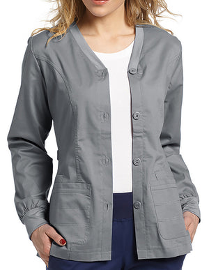 White Cross Allure 27 Inch Women's Button Front Stretch Jacket - Grey