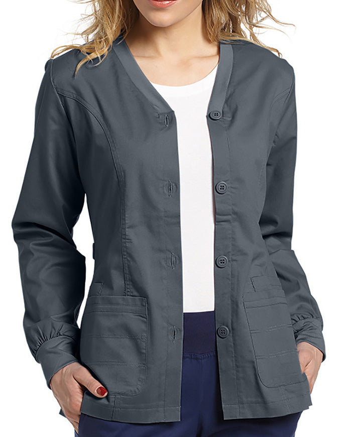 White Cross Allure 27 Inch Women's Button Front Stretch Jacket - Pewter