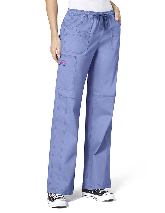  WonderWink WonderFlex 31 Inch Women's Faith Cargo Nurse Scrubs Pants - Ceil Blue