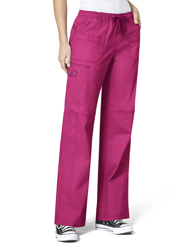 WonderWink WonderFlex 31 Inch Women's Faith Cargo Nurse Scrubs Pants - Hot pink