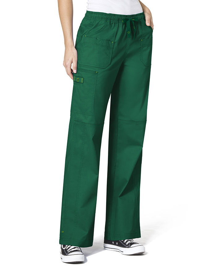 WonderWink WonderFlex 31 Inch Women's Faith Cargo Nurse Scrubs Pants - Hunter green