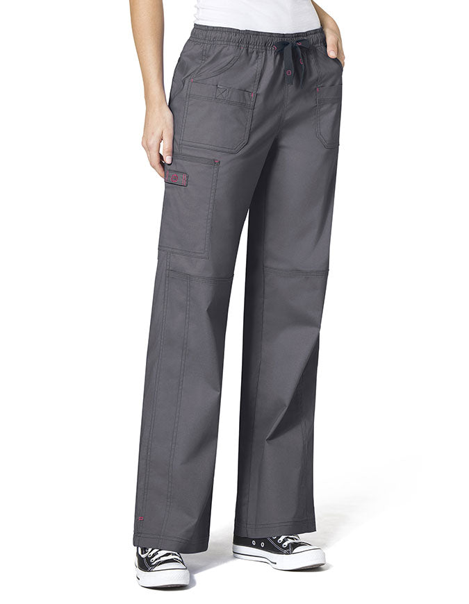 WonderWink WonderFlex 31 Inch Women's Faith Cargo Nurse Scrubs Pants - pewter