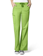 WonderWink WonderFlex 31 Inch Women's Flare Leg Cargo Nurse Scrub Pants  -  Green Apple