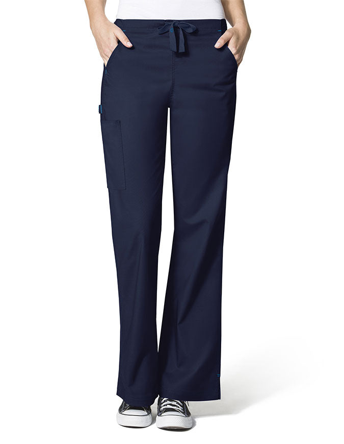 WonderWink WonderFlex 31 Inch Women's Flare Leg Cargo Nurse Scrub Pants  -  Navy